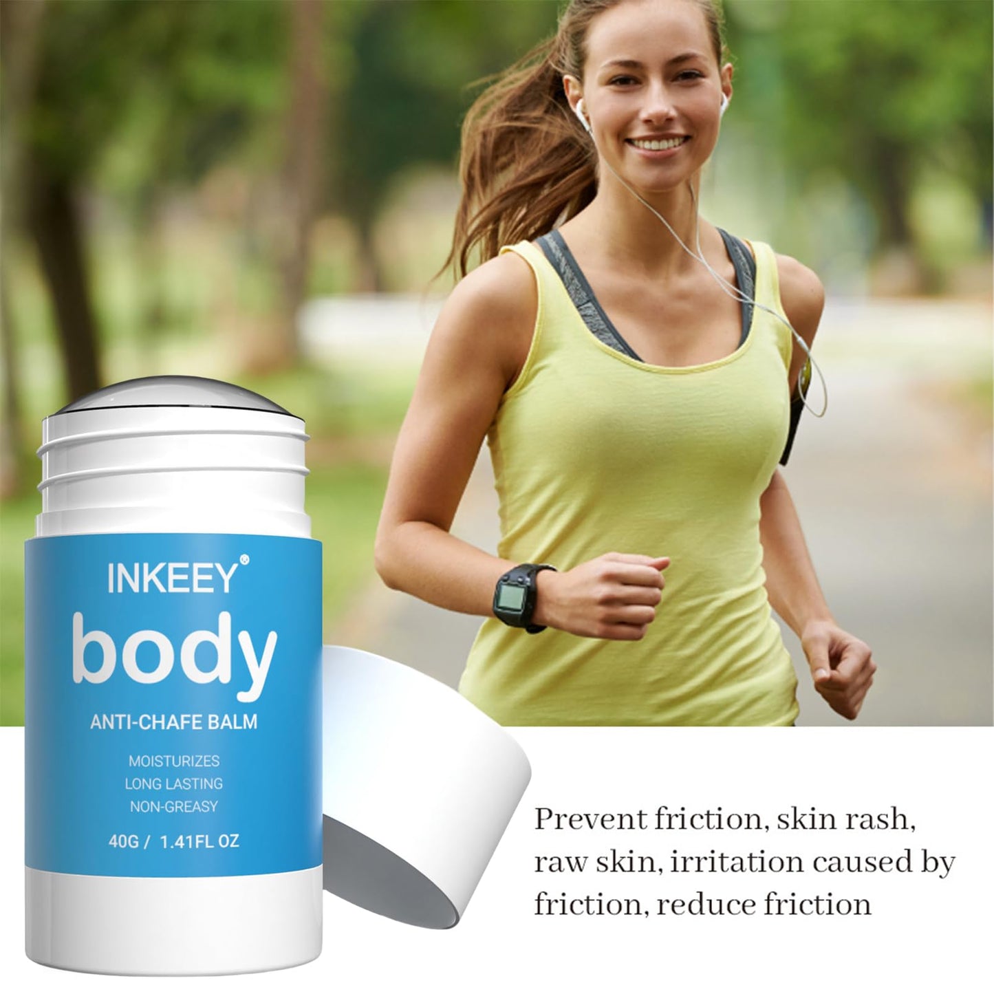 INSKIN Anti Chafe Stick, Anti Chafe Balm For Sports And Prevent Thigh Rashes, Anti Chafing Stick, Anti Chafing Cream For Friction & Dryness, Anti Chafe, Anti Friction Stick, Water & Sweat Proof