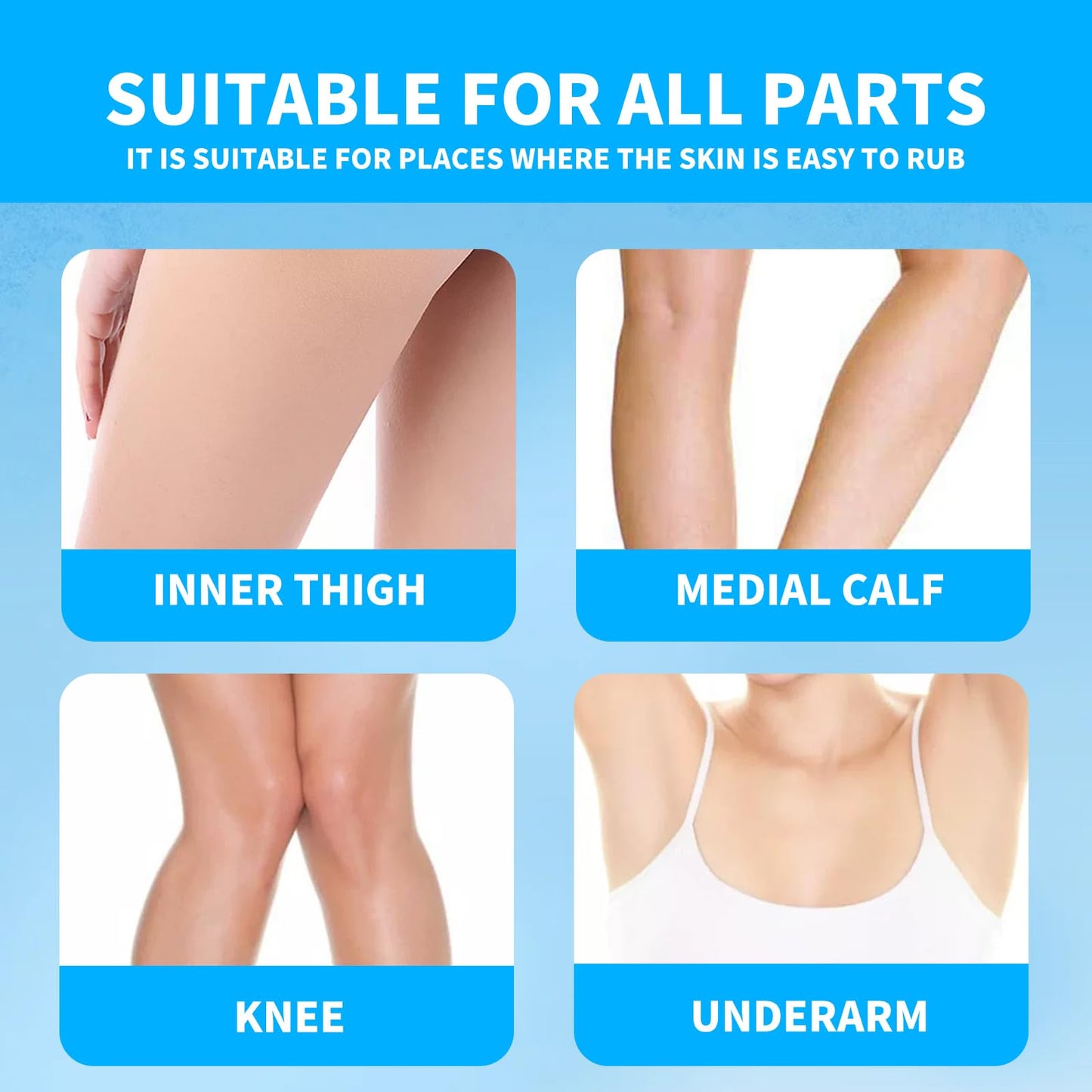 Xumann 3 PCS Anti Chafing Cream, Waterproof Anti Chafe Stick, Megababe Thigh Rescue Anti Friction Stick for Heel, Lower Arm, Thigh, Legs, Skin Protection