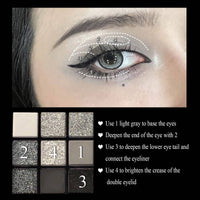 Ezyuanchly Smokey Eyeshadow Palette,9-Color Halloween Black Smokey Eyeshadow Palette,Matte Shimmer Black Dark Gray Smokey Eyeshadow Palette Gothic Palette Waterproo,Good for Halloween