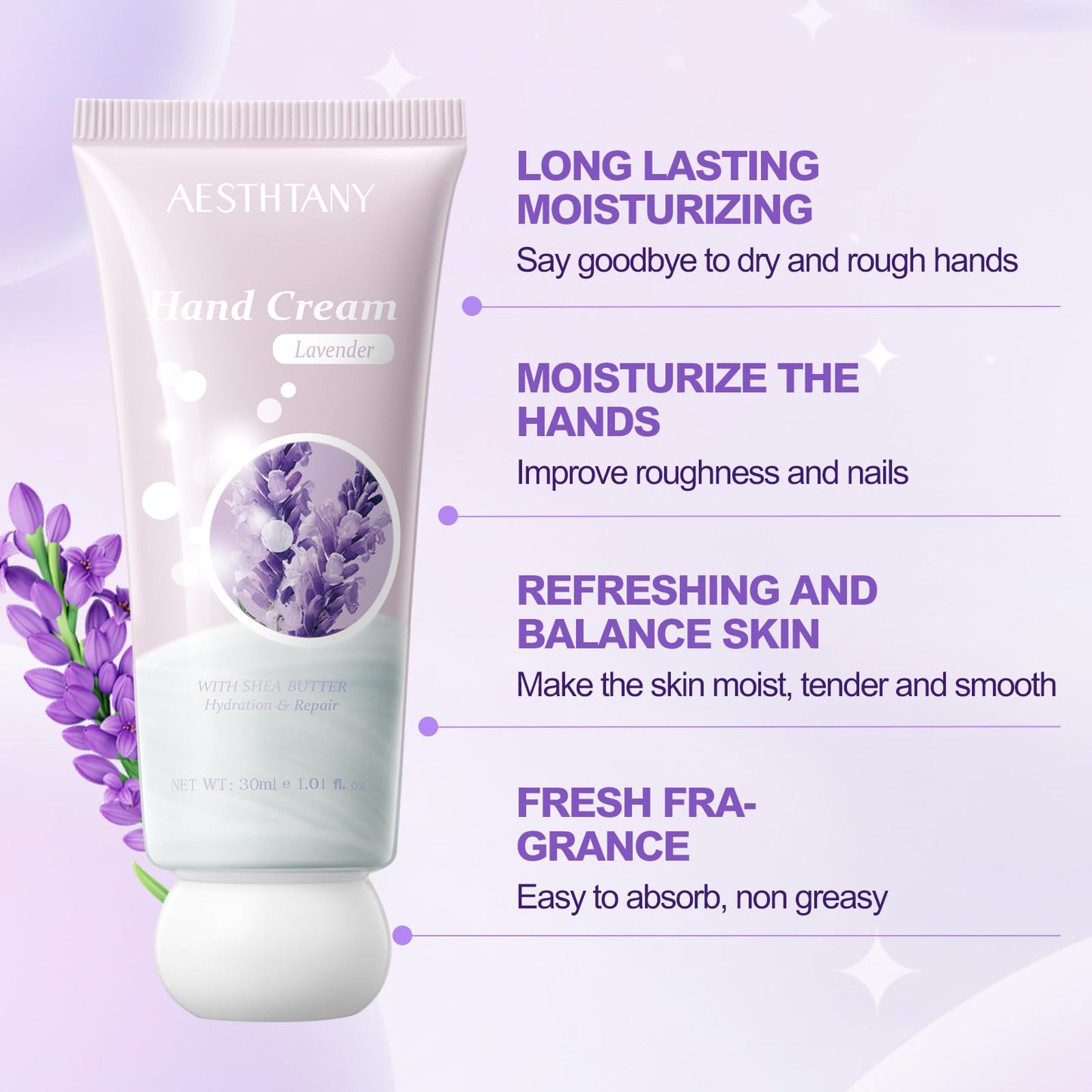 OKADY O'KADY Travel-Sized Hand Cream Gift Set, 3 Pack Moisturizing Formula with Shea Butter & Vitamin E, Lightweight Non-Greasy Fast Absorption, for Women & Men, Valentines Day Gifts