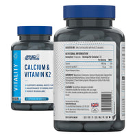 Applied Nutrition – Calcium & Vitamin K2 – Dual Action Formula – Best Bone Support – Best Muscle Function – High Absorption & Bioavailability – (60 Capsules – 30 Servings)