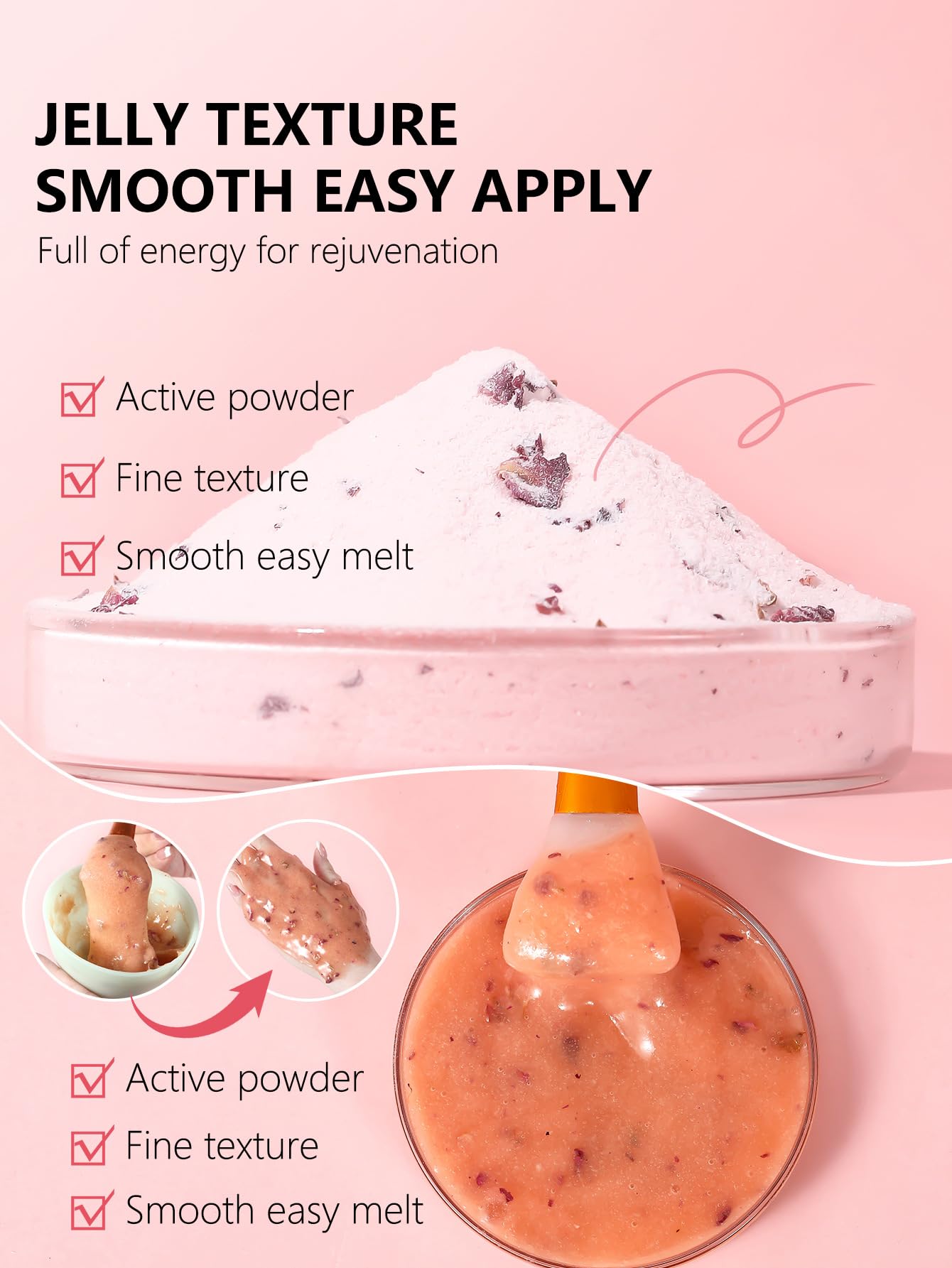ChicNana Jelly Face Mask Peel Off Powder 650g Jelly Face Mask Set Moisturizing and Hydrating Repair and Smooth Skin Care for Home Salon Spa Kit (BULGARIAN ROSE)