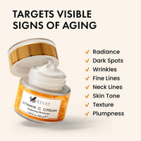 Eclat Skincare Vitamin C Moisturizer for Face with Hyaluronic Acid & Squalane - Face Brightening Cream - Anti Aging, Firming & Hydrating Vitamin C Cream for All Skin Tone 50 ml
