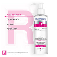 Pharmaceris R Puri-Rosalgin, Eye and Face Cleanser, Face Wash Gel for Rosacea Skin, Physiological Gel, Cleanser for Sensitive and Allergic Skin, D-Panthenol - 200 ml