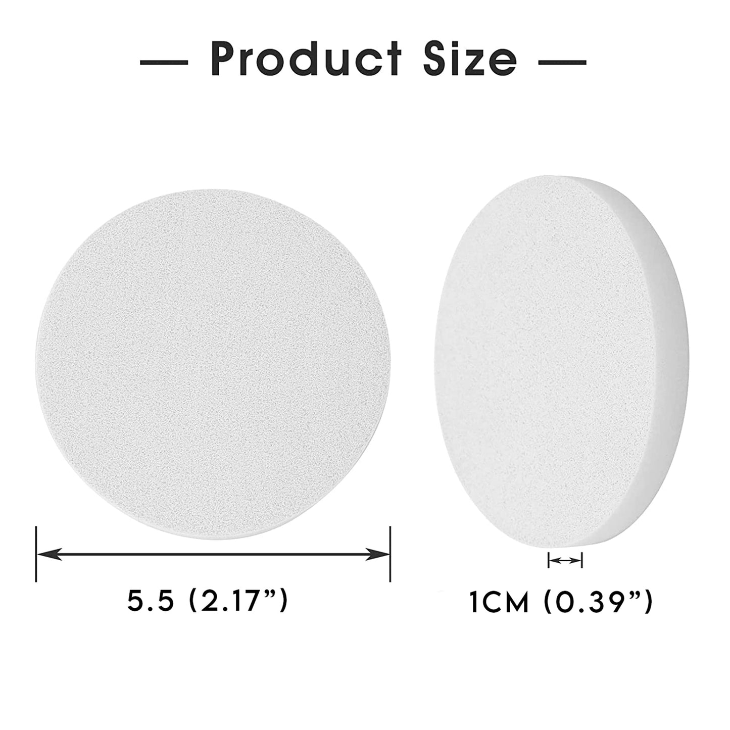 D.A.Y. Republic 8 Pack Makeup Sponge Blenders, Circle Shaped, White, Soft and Flexible, Foundation Make up Blender Pads for Liquid, Creams, and Powders, Wet and Dry use, Perfect for Everyday Use
