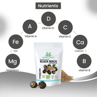 Herbal Magic Organic Black Maca Root Powder- Sparkle Your Smoothies, Milkshakes, Recipes- Naturally Sweet & nutritive - Free from Fillers & preservatives-100g