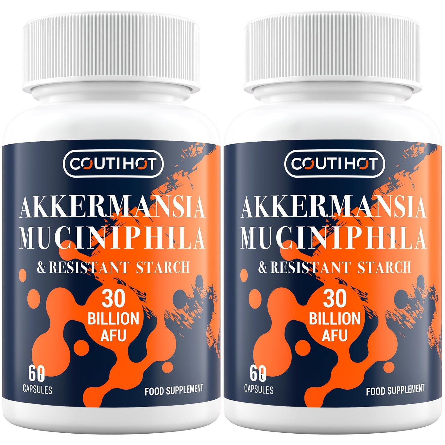 Coutihot Akkermansia Probiotic 30 Billion AFU, Probiotics for Gut Health, Akkermansia Muciniphila & Resistant Starch, Probiotic Supplement for Men & Women, Supports Digestive and Gut Lining, 120 Capsules