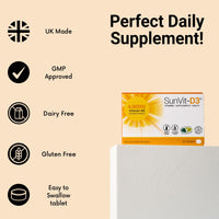 SunVit-D3 Vitamin D3 4000 IU Tablets | High Strength Vitamin D Tablets Supports Immune System, Bone, Teeth & Muscle Health | Gluten Free, Dairy Free | Vitamin D Supplements (28 Count)