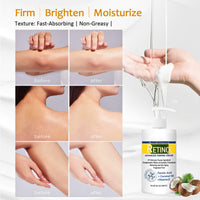 Trendyfave 300ml Retinol Body Lotion, Advanced Retinol Cream, Large-capacity Retinol Firming Body Cream with Cocount Oil and Vitamin E, Remove Dark Spots, Moisturizing Body Lotion for Dry Skin, Smooth Body Skin