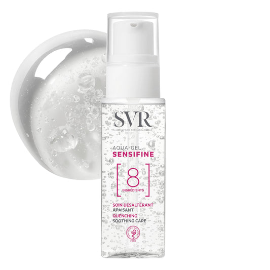SVR SENSIFINE Cooling, 24h Hydrating Face Aqua-Gel for Hypoallergenic, Hypersensitive, Reactive Blanced-to-Normal Skin, 8-Ingredient Minimalist Formula, 40ml