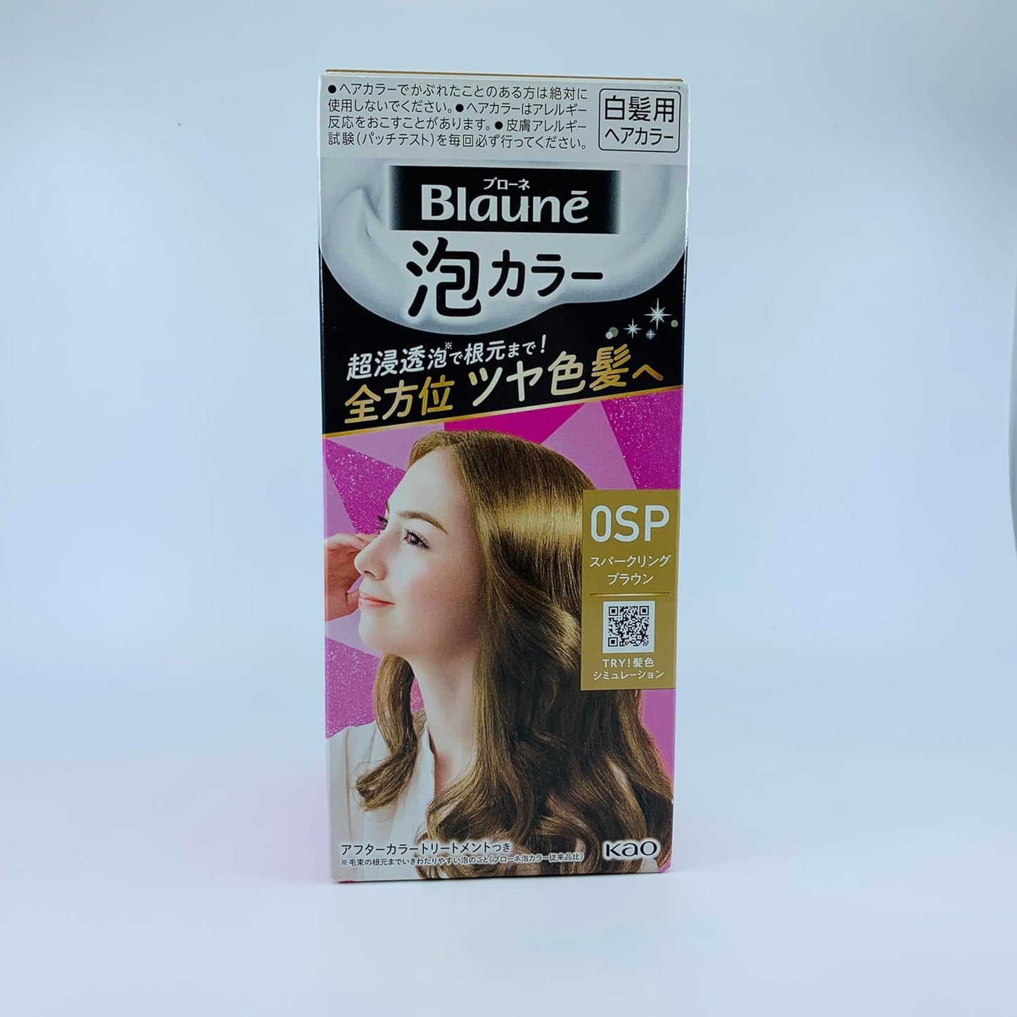 Kao Blaune Bubble Hair Color For Gray Hair - 0SP Sparkling Brown (Green Tea Set)
