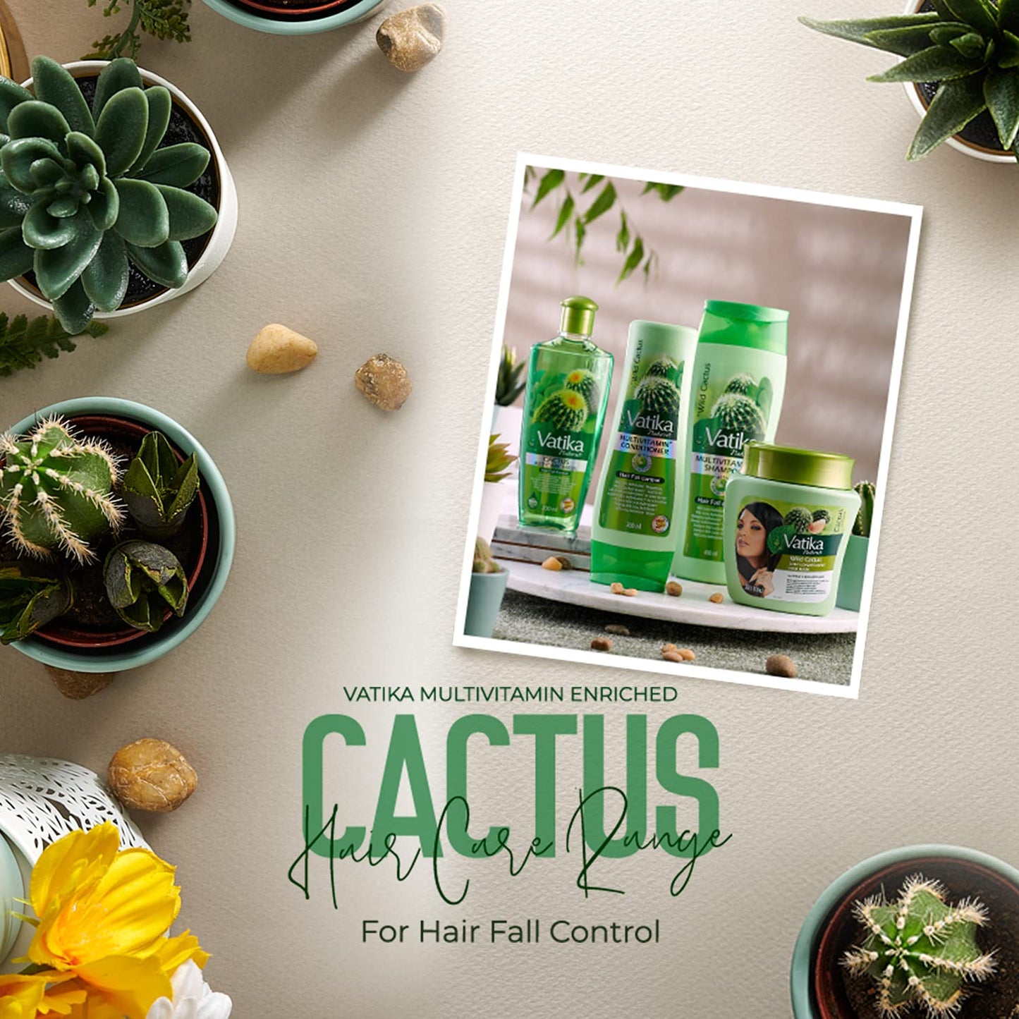 Vatika Naturals Dabur Vatika Cactus Enriched Hair Oil for Hair Fall Control 200 ml