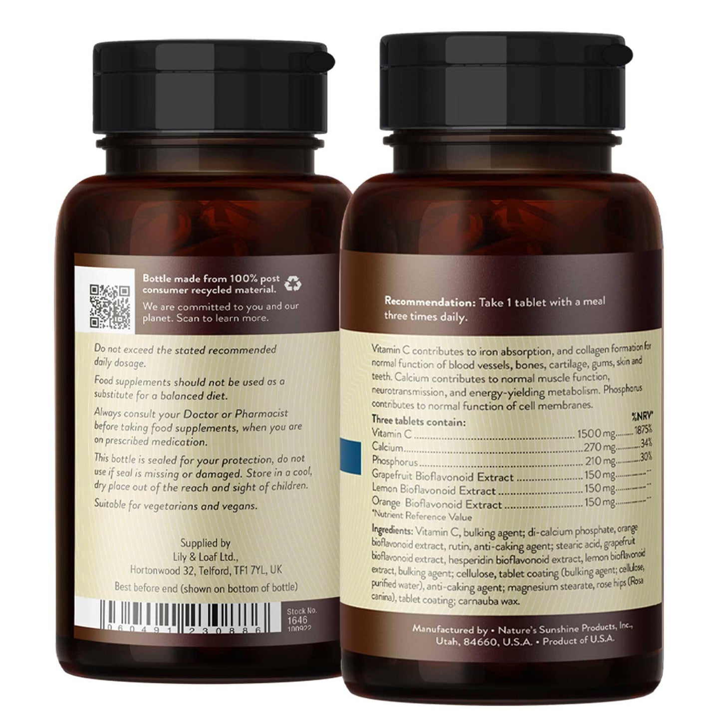 Nature's Sunshine (NSPUK) Nature's Sunshine Vitamin C with Citrus Bioflavonoids - 90 Tablets - for Immunity