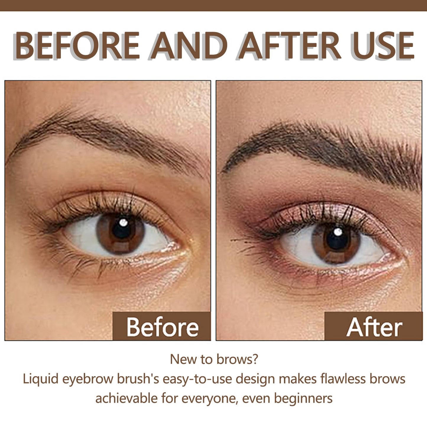 Angled Brow Brush & Dip – Waterproof, Smudge-Proof Liquid Eyebrow Pen For Hair-Like Strokes & Natural Brows – Shade #02 Auburn