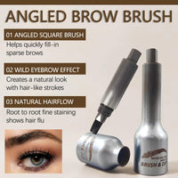 Angled Brow Brush & Dip – Waterproof, Smudge-Proof Liquid Eyebrow Pen For Hair-Like Strokes & Natural Brows – Shade #02 Auburn