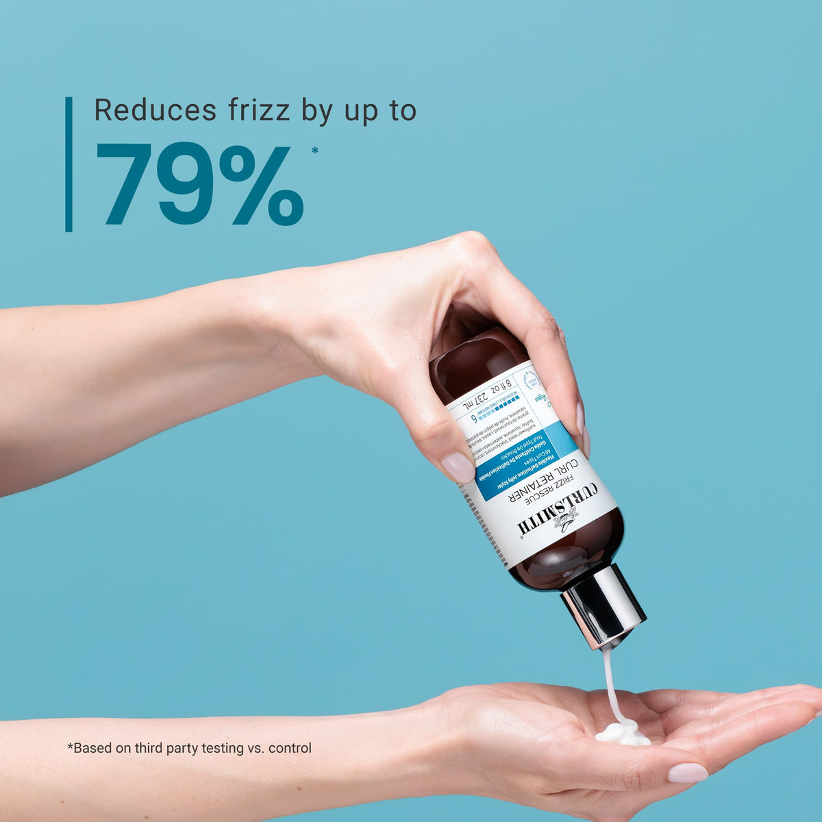 CURLSMITH Curlsmith - Frizz Rescue Curl Retainer, Jelly Hair Styler, Non-Sticky, Frizz Control, Humidity Protection, For All Curl Types, Vegan, 237ml/8 fl oz
