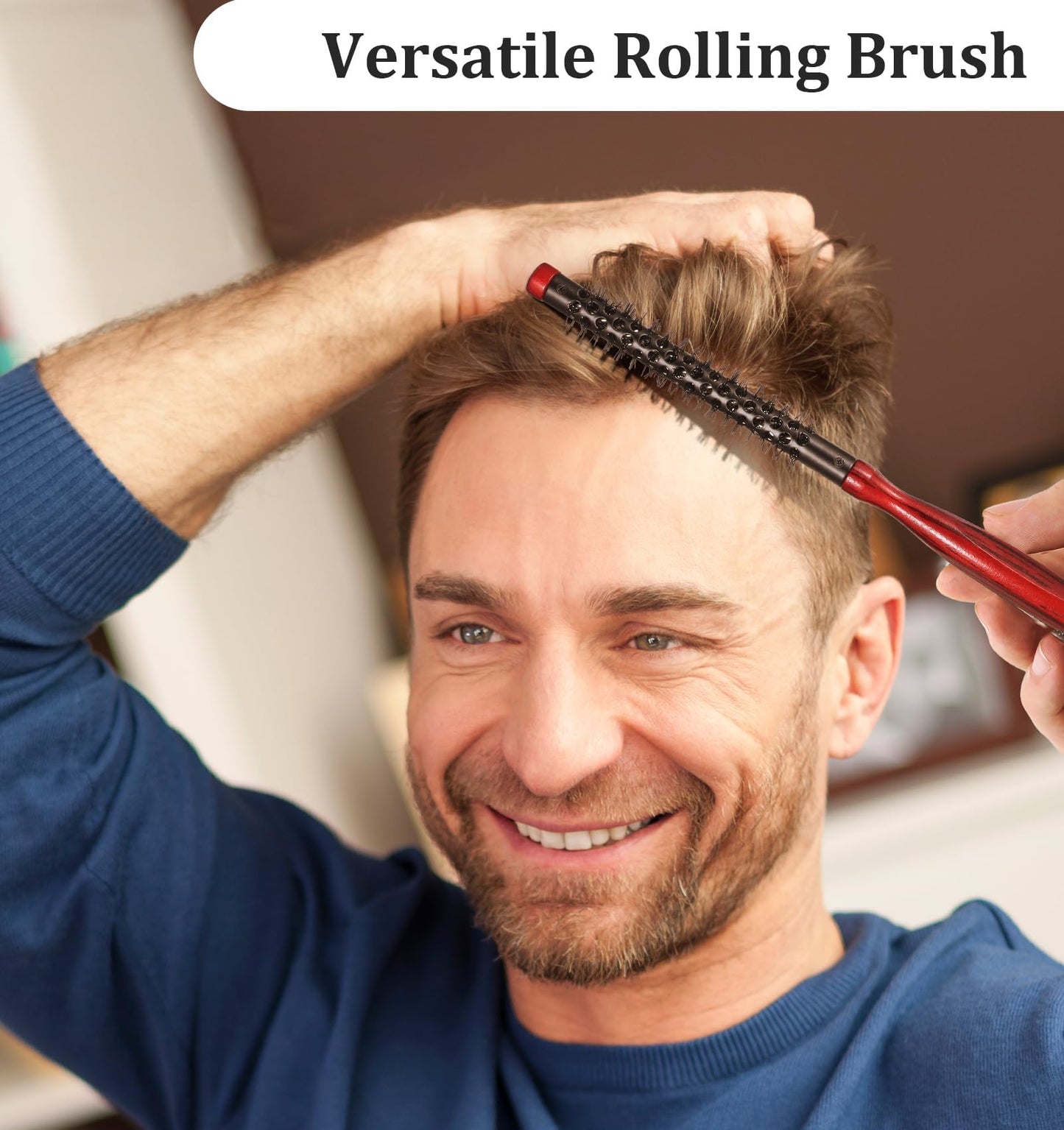 ValueBargain Small Curling Brush, Small Round Brushes, Thin Round Hair Brush for Short Hair, Women Blow Dry Fine Thin Short to Medium Hairs (1.7 Cm)