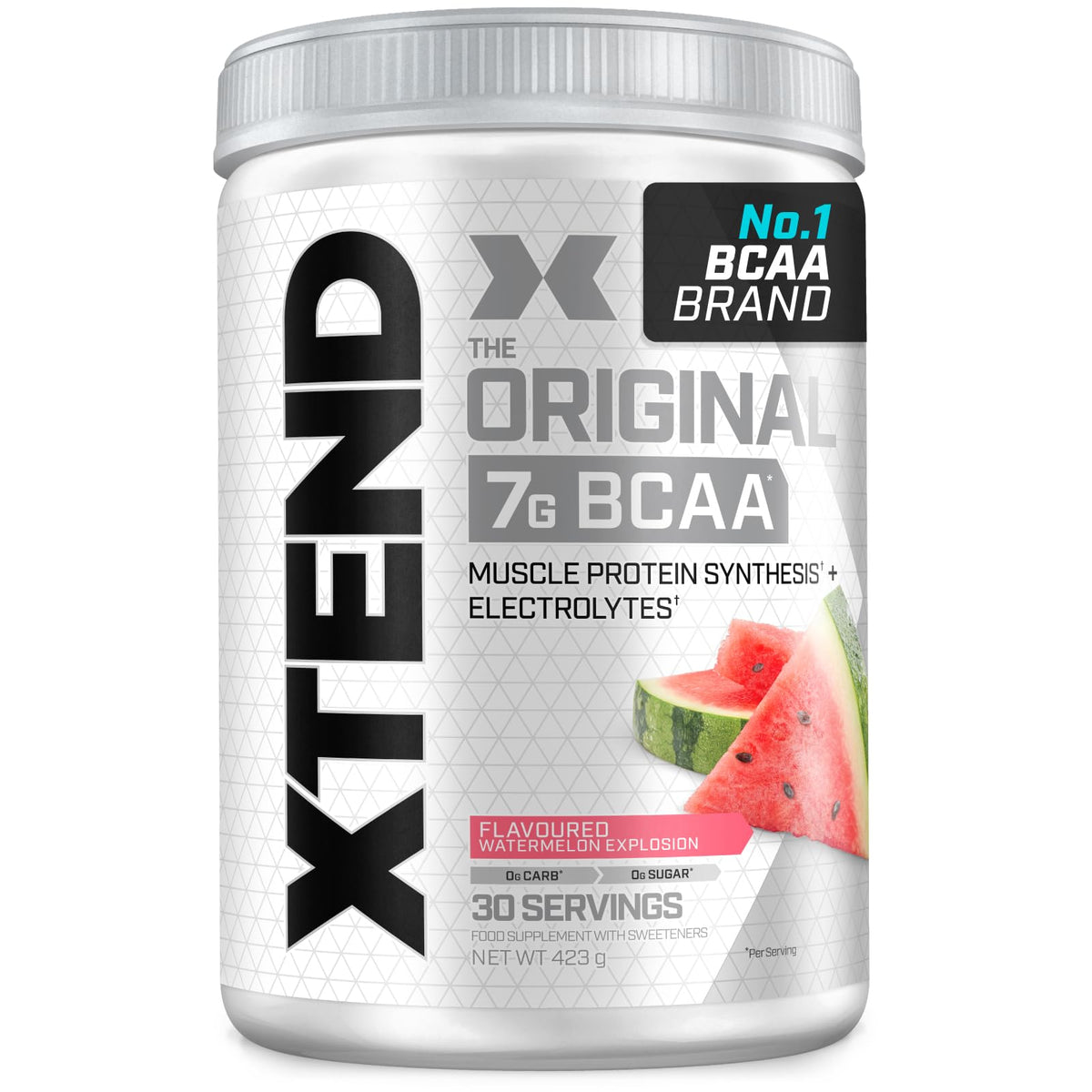 Scivation XTEND Original BCAA Powder Watermelon Explosion 30 Servings | 7g BCAAs Per Serving | Sugar Free Branched Chain Amino Acids and Electrolytes Powder for Post Workout Muscle Recovery and Hydration