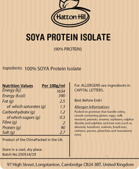 SOYA Protein Isolate (90% Protein) 250g by Hatton Hill, Unflavoured, Vegan Protein Shake