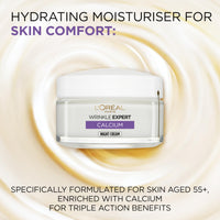 L'Oreal Paris L’Oréal Paris Wrinkle Expert Anti-Wrinkle 55+ Night Cream, Moisturiser works Overnight to Reduce Wrinkle Appearance, Moisturise, Firm Skin & Redefine Contours, formulated with Calcium, 50ml
