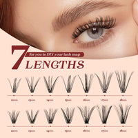 Higu clace 320PCS Lash Clusters D Curl 30D+40D 0.07mm 12-18mm DIY Individual Lashes Cluster Wispy Lash Clusters Matte Black Natural Look DIY Eyelashes at Home (30D+40D-0.07D-12-18MIX)