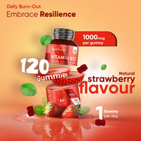 Vitamin B12 Gummies - 120 Gummies - 4 Months Supply - Vegan B12 Vitamin - High Strength Methylcobalamin - 1000mcg - B12 Supplement for Energy & Immunity - Reduction of Tiredness & Fatigue (EFSA)