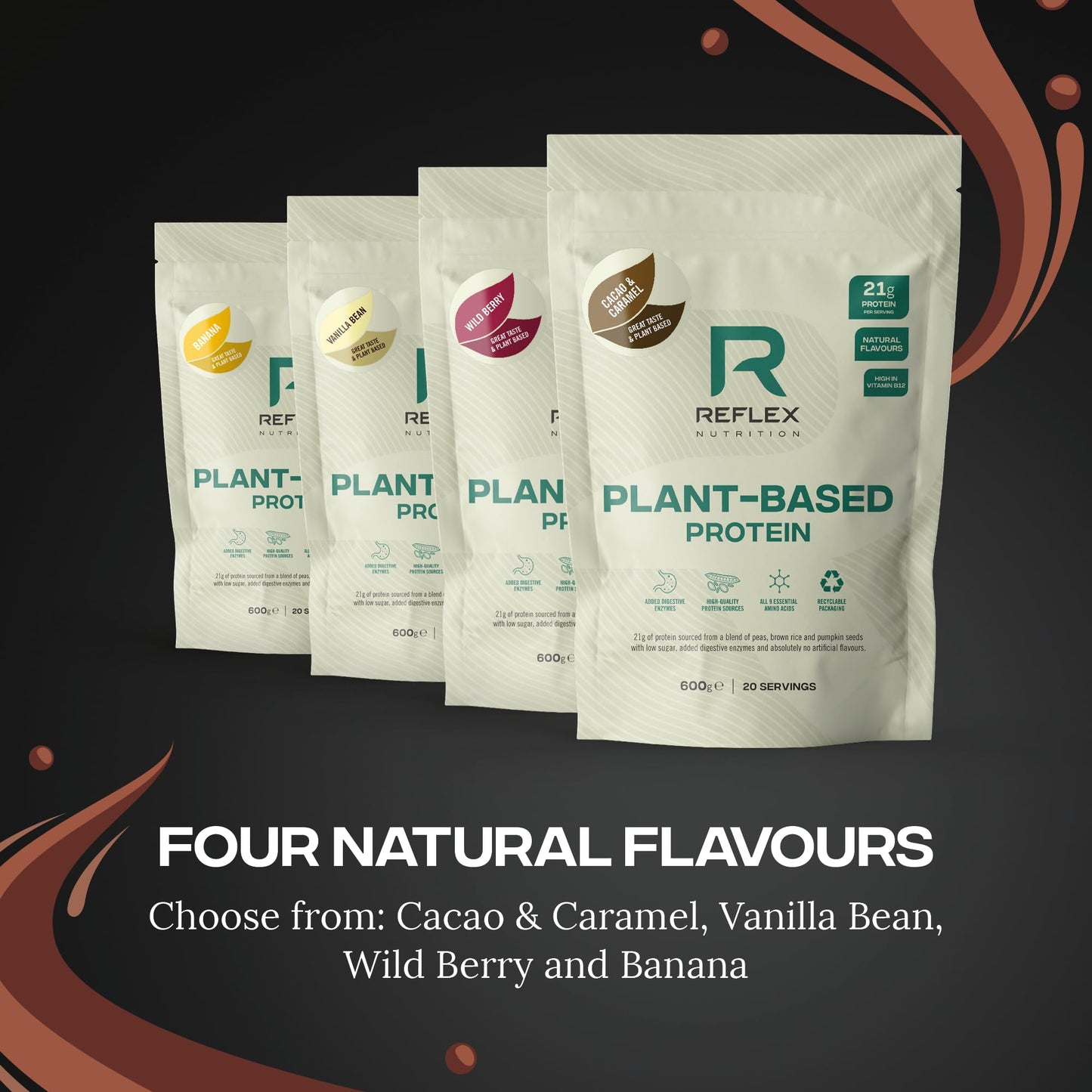 Reflex Nutrition Plant Protein (600g) Cacao & Caramel - Proteins - Vegan Protein