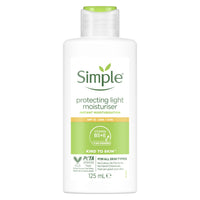 Simple Kind to Skin Protecting Light Moisturiser SPF 15 with pro-vitamin B5, vitamin E and glycerin lotion for sensitive skin 125 ml
