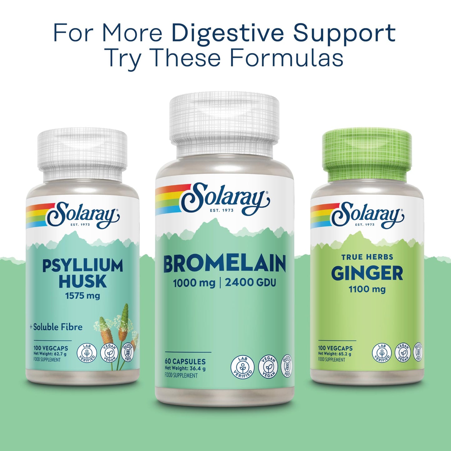 SOLARAY Bromelain Supplement 1000mg 2500 GDU/g - 60 High Strength Vegan Capsules - Enzyme Nutritional Supplements - Naturally Derived Enzyme from Pineapple - Non GMO & Lab Verified - Solaray