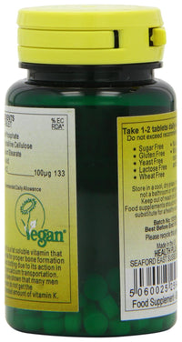 Health Plus Vitamin K2 100µg Joint and Bone Health Supplement - 60 Tablets