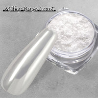 Upgrade Glassy Pearl Nail Powder - GJNL High Gloss White Pearlescent Chrome Powder, Glazed Donut Clear Moonlight Effect Iridescent Powder for Nails