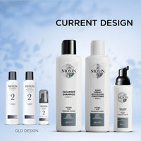 Nioxin 3-Part System, System 2 Natural Hair with Progressed Thinning, Hair Thickening Treatment, Scalp Therapy, Trial Kit