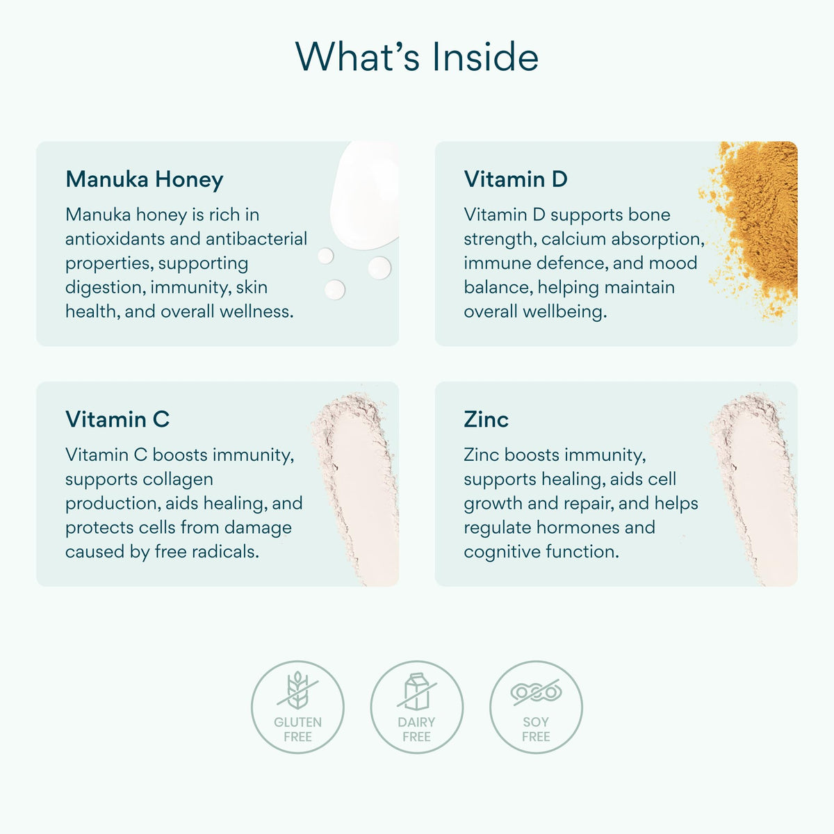 Bettervits Organic Manuka Honey Gummies - Natural Honey Supplements - Supports Immune Health & Digestive Wellness | Immune Booster with Vitamin D, C & Zinc | 60 Chewable Gummies for Adults