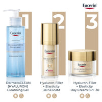 Eucerin Hyaluron-Filler + Elasticity 3D Serum 30ml, Anti-Ageing Face Serum for Refined, Youthful Skin, Advanced Skincare Serum with Hyaluronic Acid and Thiamidol