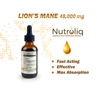 Nutroliq Lions Mane Tincture - Lions Mane Supplement with Organic Hericium Erinaceus Fruiting Body Extract - Contains 30% Polysaccharides - Vegan Formula - 800mg Per 1ml Serving - 60ml, 60-Day Supply