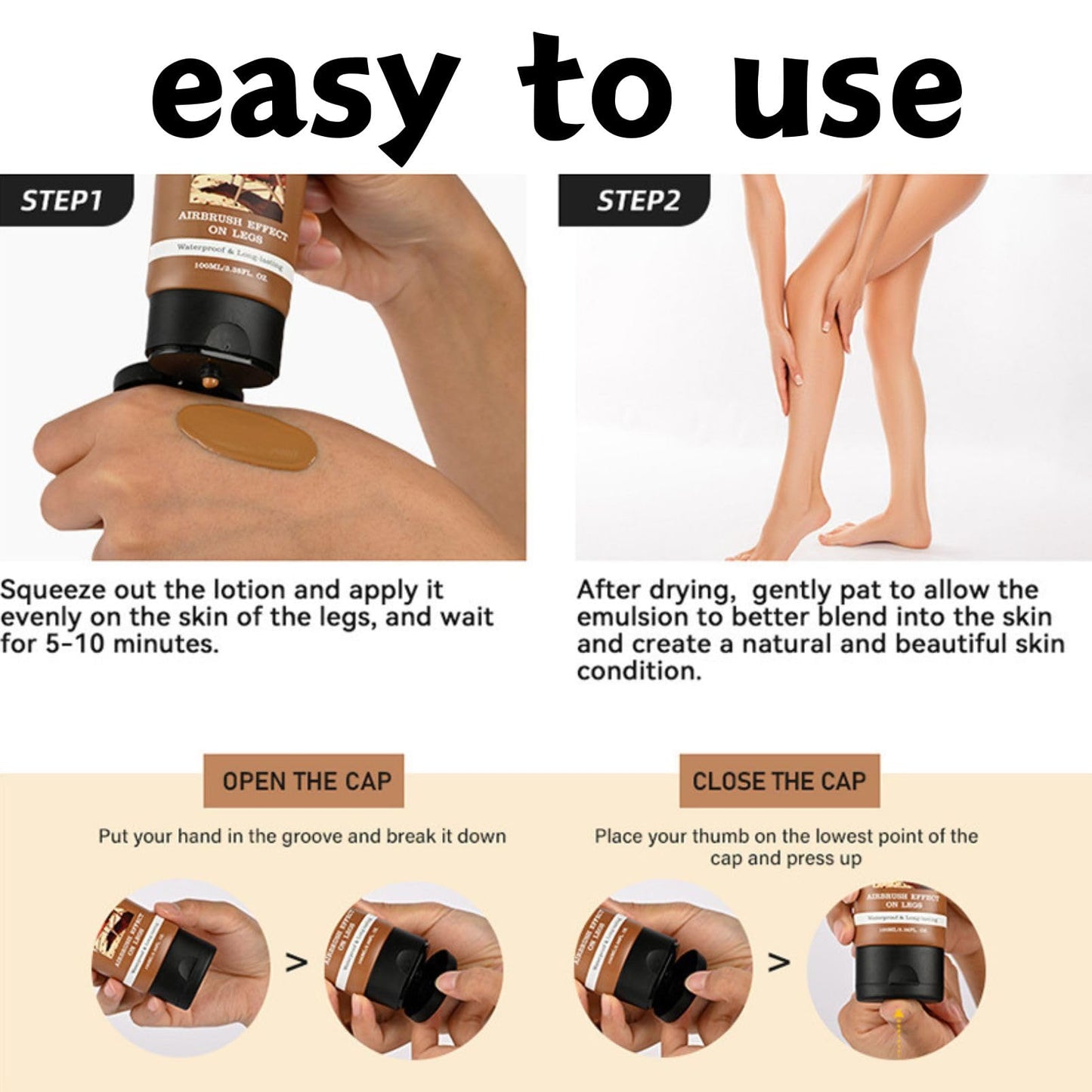 SHEBEEDO Waterproof No Transfer Leg Makeup Full Coverage,Concealer for Varicose Veins, Scars & Tattoos Cover Up,Long Lasting on Mature Skin & Dark Skin Tones,Self Tan Legs Lotion