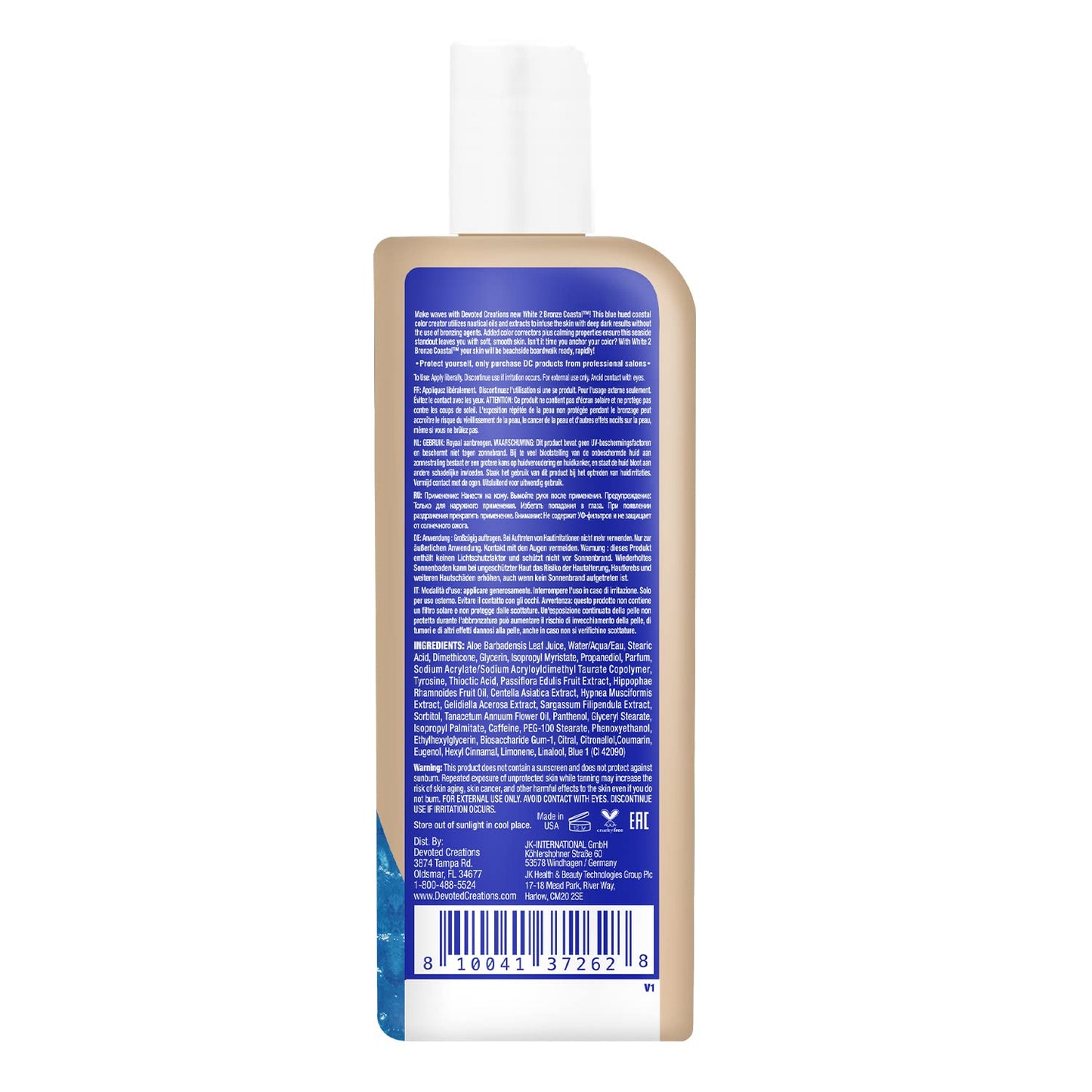 Devoted Creations White 2 Bronze Coastal Blue Hued Tan Enhancer, 251 ml (Pack of 1)