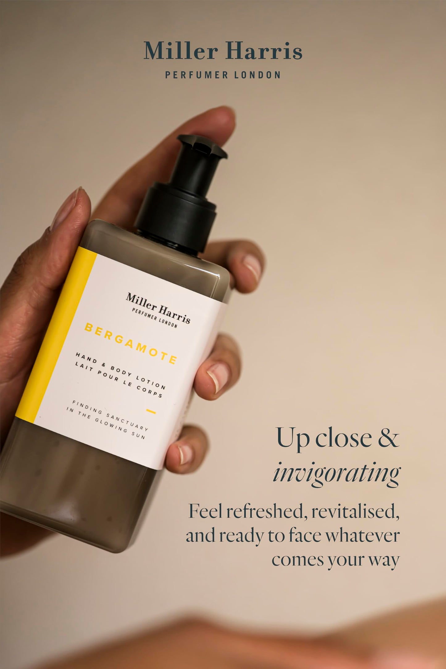 Miller Harris Bergamote Hand and Body Lotion 300ml – Shea Butter, Argan Oil, Glycerin, Aloe Vera & Vitamin B5 | Citrus & Aromatic Scent for Gentle Cleansing