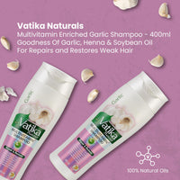 Vatika Naturals Multivitamin Enriched Garlic Shampoo - 400ml | Goodness Of Garlic, Henna & Soybean Oil | For Repairs and Restores Weak Hair