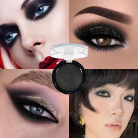 LYNTYAOU Single Black Matte Eyeshadow, Smoky Eye Pressed Powder Eyeshadow, Highly Pigmented Waterproof Long Lasting Sweat-proof Eye Shadow, Smokey Gothic Intense Black Eye Make up for Party