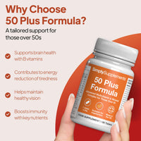 Simply Supplements 50 Plus Formula for Over 50s | Multivitamin & Mineral Complex | 360 Tablets