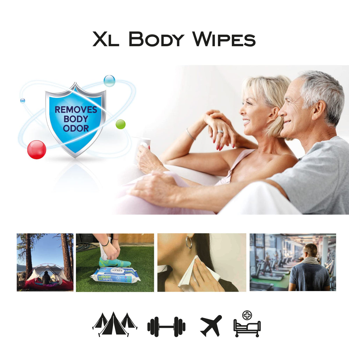 LOLE'S XL Body Wipes - Cleansing, Hydrating & Rinse Free - Extra Large Soft & Wet Body Wipes for Adults, Daily Use & Immobile - No Harsh Chemicals, Parabens Free