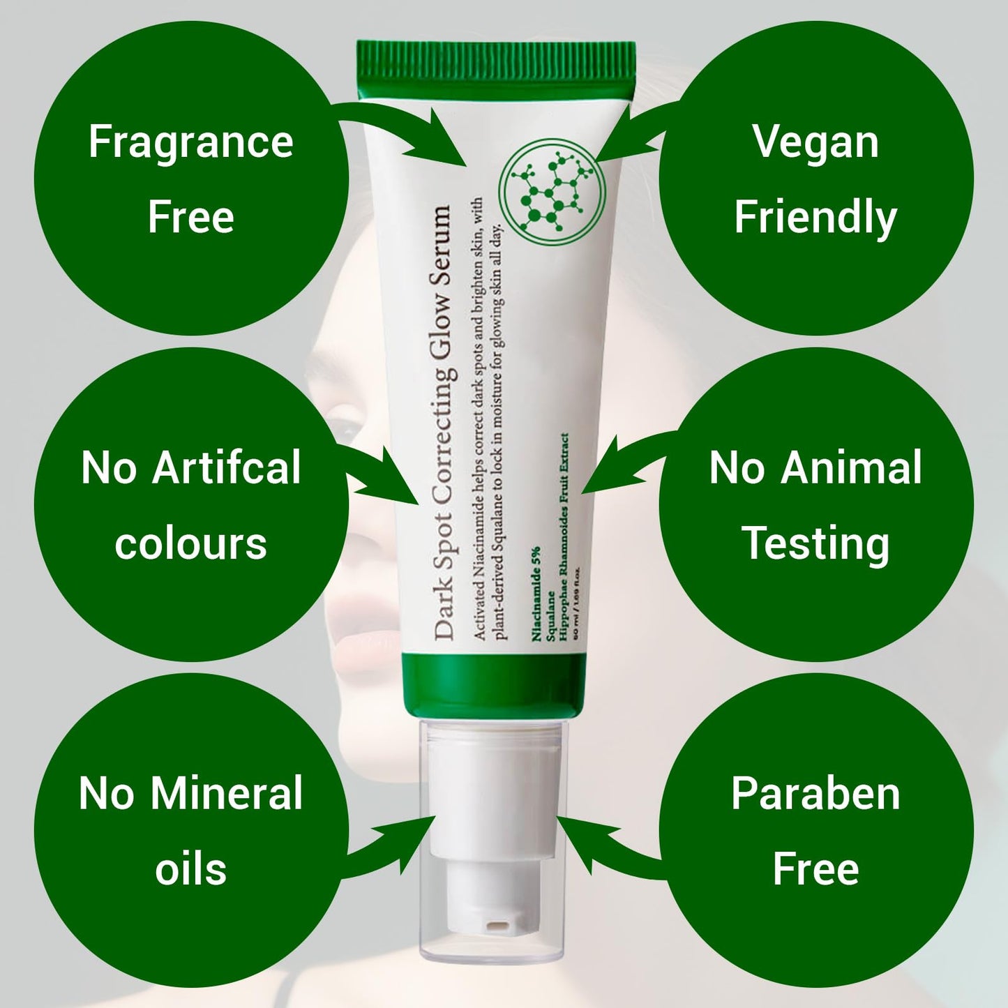 Bettinay Dark Spot Correcting Glow Serum, Dark Spot Remover for Face Pore Refining, Fades Acne Marks Pits