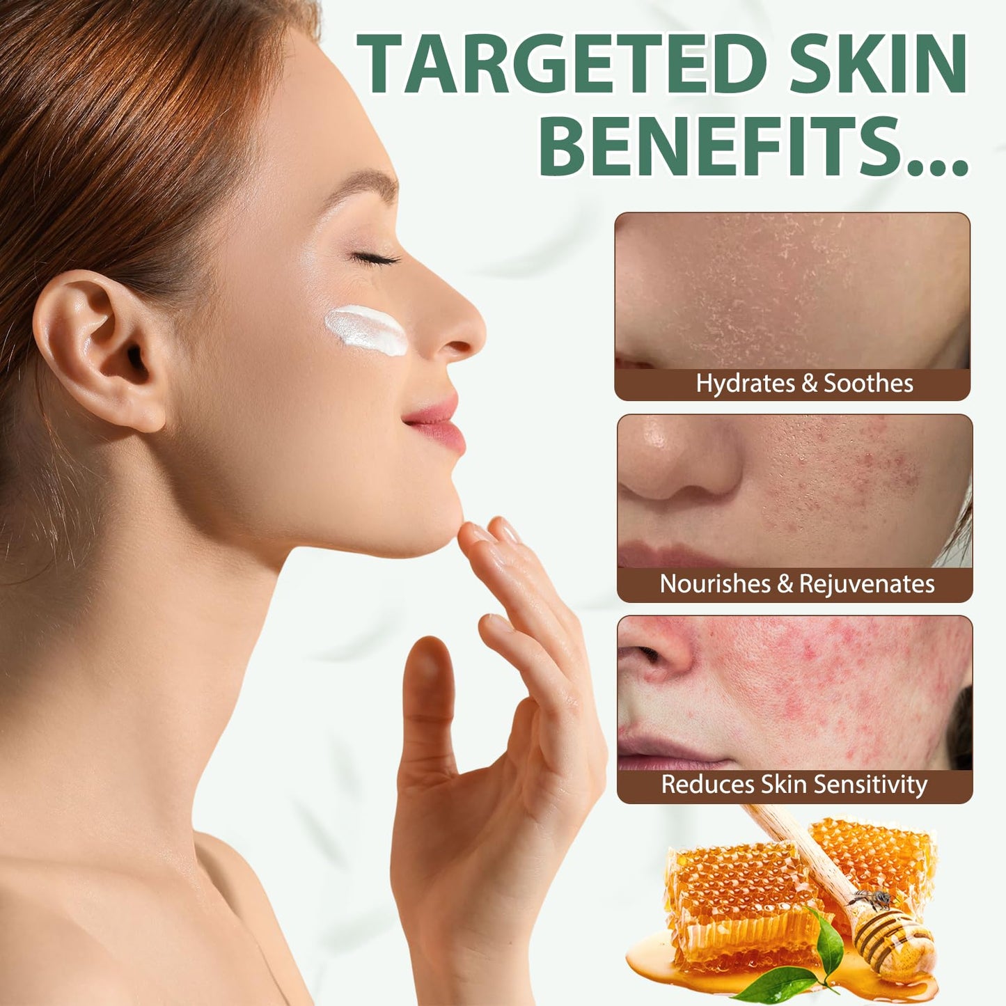 XAYGHE Beef Tallow Honey Balm - Organic Grass Fed Tallow Face Cream - Deeply Nourishing & Moisturizing Beef Tallow Skin Care for for Dry Skin, 120g