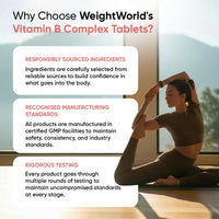 WeightWorld Vitamin B Complex Supplement - 365 Tablets - 1 Year Supply - with All 8 B Vitamins & VIT C - 1 Tablet-a-Day - Non-GMO, Gluten-Free & Vegan-Friendly - for Men & Women