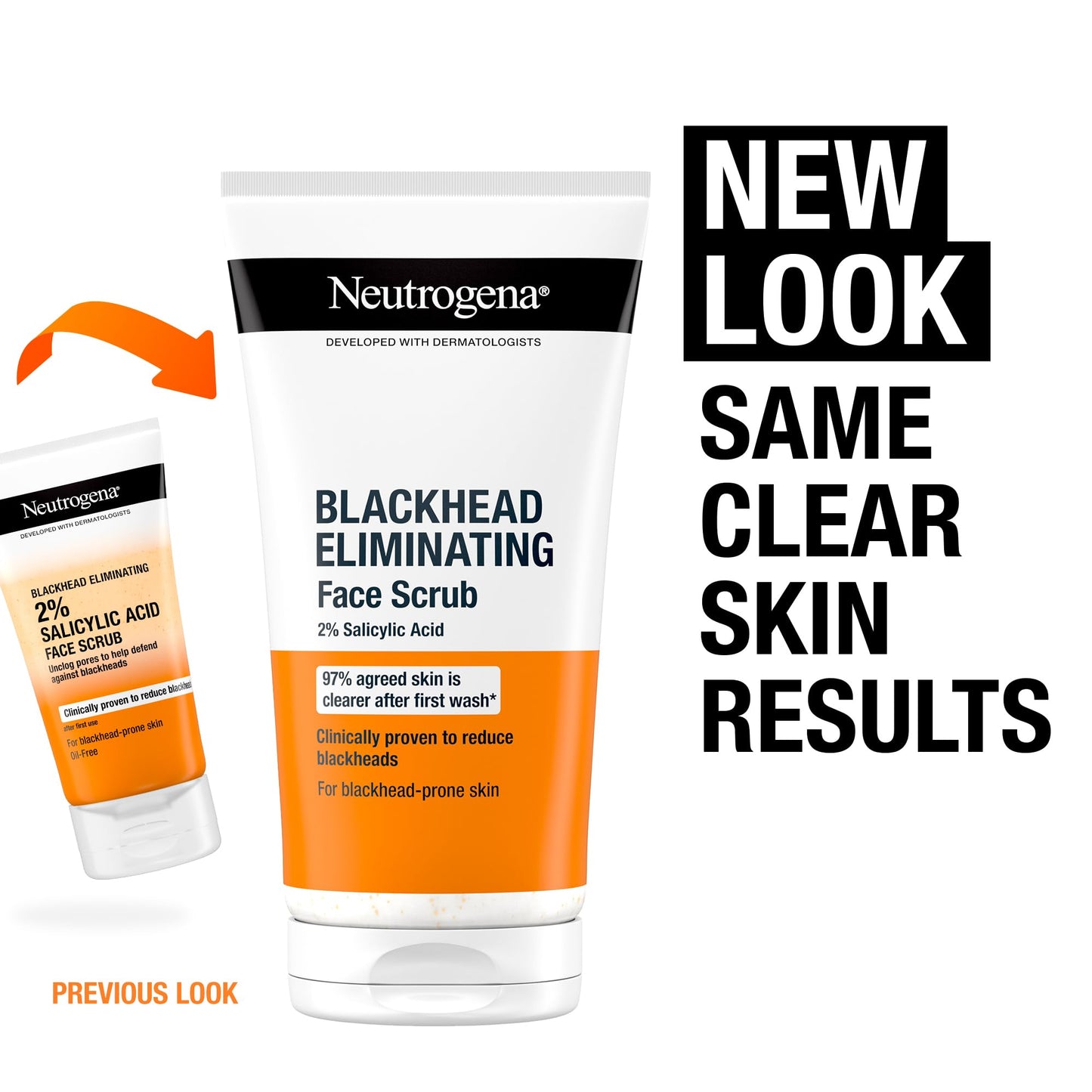 Neutrogena Blackhead Eliminating Facial Scrub, Clear, 150 ml / 5 fl oz