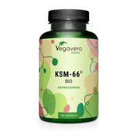 Vegavero Organic Ashwagandha KSM 66 | 600 mg Root Extract Daily | 180 Capsules | 5% Withanolides | Lab-Tested | NO Additives | Vegan