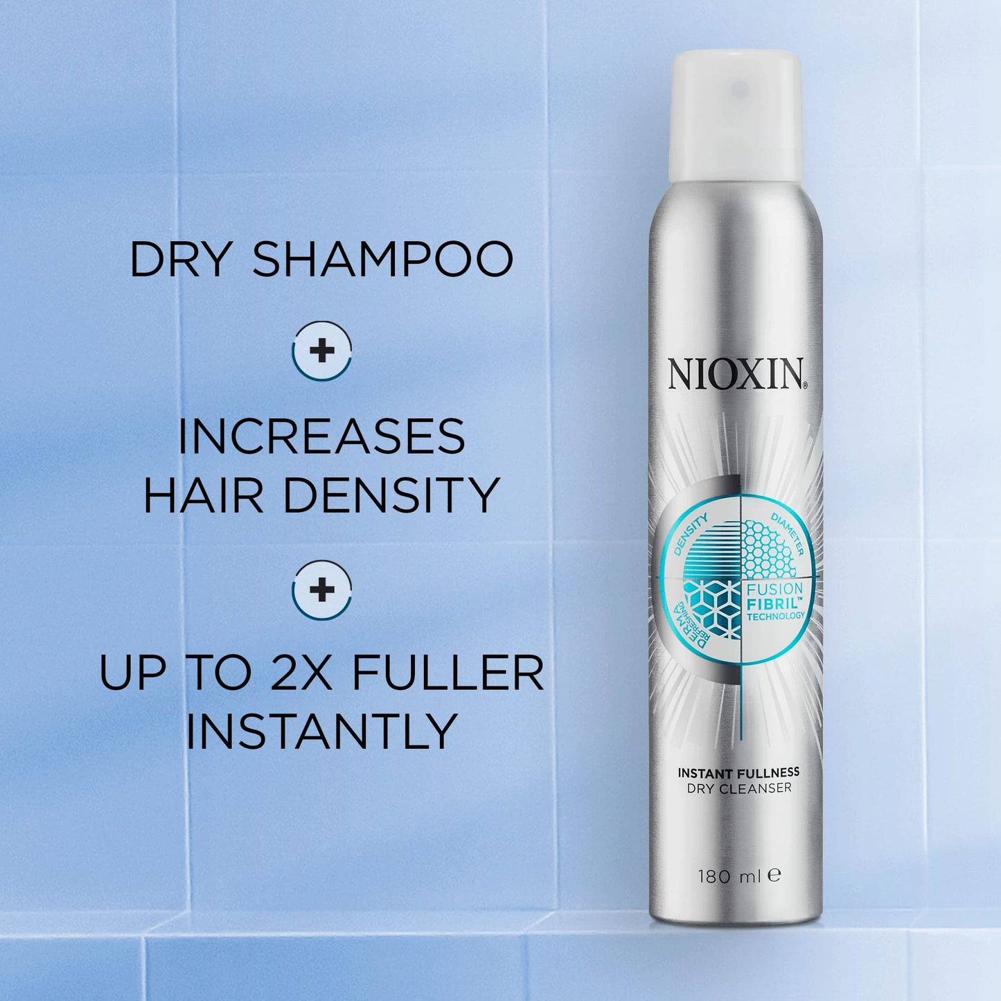 Nioxin 3D Instant Fullness Volumising Dry Shampoo, For Fine and Thinning Hair, Get up to 2x fuller-looking Hair, Hair Thickening Treatment, 180ml