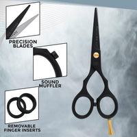 Hoof n Paw 4.5" RnK Moustache & Beard Scissors - 4.5 inch Japanese Stainless Steel Moustache Scissors with Moustache Comb & Pouch, Precision Grooming Tools for Men Featuring Razer Sharp Hand honned Edge
