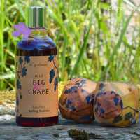 Di Palomo Vegan Wild Fig & Grape Indulgent Luxury Bathing Collection. Bathing Bubbles 300ml & 2 Bath Bombs. Bubble Bath Body Wash & Bath Bomb Bath Set. Vegan Bubble Bath & Shower Gel Gifts for Women.
